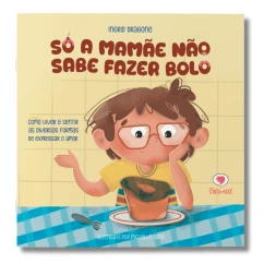 Livro infantil Só a mamãe não sabe fazer bolo frente